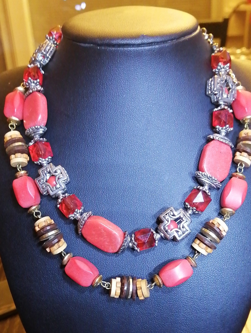 Antique Look Necklace And Boho Style Necklace Vintage Bundle
